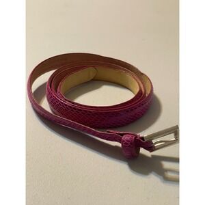 Skinny Belt Women 18/20 Pink Snakeskin Embossed Leather